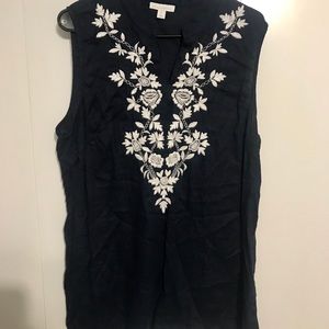 Embroidered tank top
